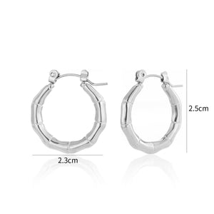 Oorring bamboe zilver