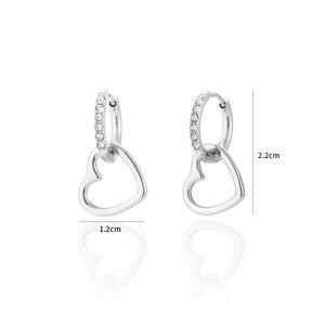 Oorring steentjes hartje zilver