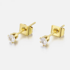 Oorstekers diamant goud