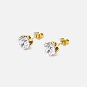 Oorstekers diamant goud