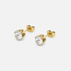 Oorstekers diamant goud