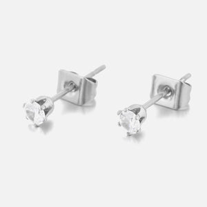 Oorstekers diamant zilver