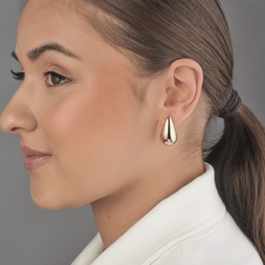 Oorstekers druppel 25mm goud