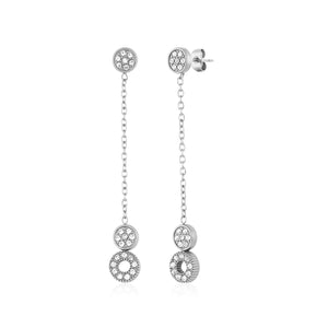 Oorstekers dubbele cirkel zilver