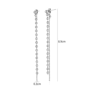 Oorstekers dubbele ketting zilver