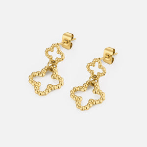 Oorstekers dubbele klaver goud