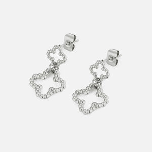 Oorstekers dubbele klaver zilver