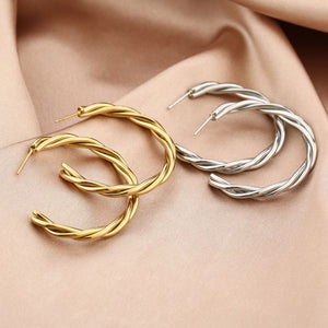 Oorstekers gedraaid groot zilver