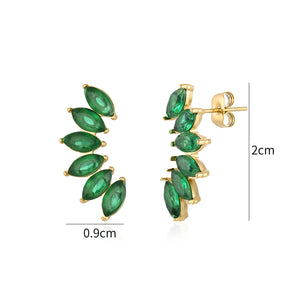 Oorstekers groene kristallen goud