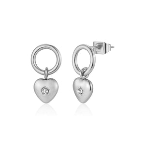Oorstekers hartje zirkonia zilver