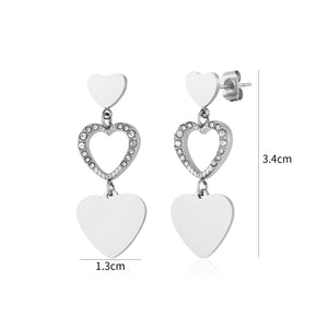 Oorstekers hartjes open en dicht zilver