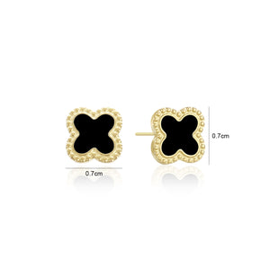 Oorstekers klaver gold/black