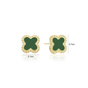 Oorstekers klaver gold/green