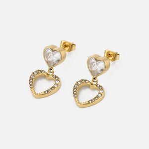 Oorstekers loved strass goud