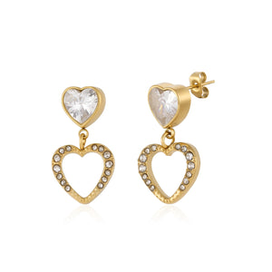 Oorstekers loved strass goud