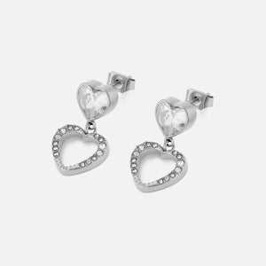 Oorstekers loved strass zilver
