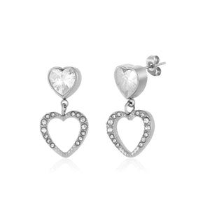 Oorstekers loved strass zilver