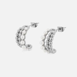 Oorstekers mix parels zilver