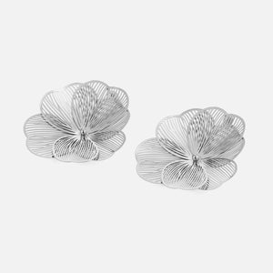 Oorstekers open blossom zilver