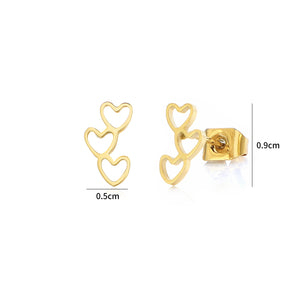 Oorstekers open hartjes goud
