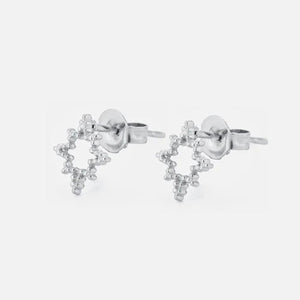 Oorstekers open star zilver