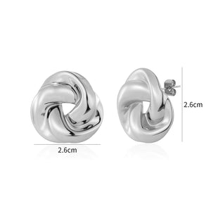 Oorstekers vlecht knoop zilver