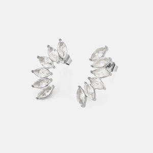 Oorstekers witte kristallen zilver