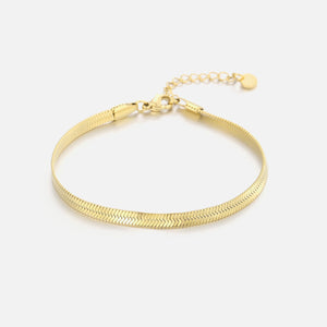Platte armband 4mm goud