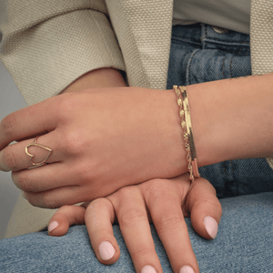 Platte armband 4mm goud