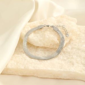 Platte armband 6mm zilver