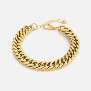 Platte Cuban armband 10mm Goud