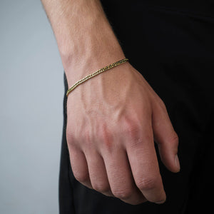Platte Cuban armband 4mm Goud