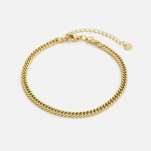 Platte Cuban armband 4mm Goud