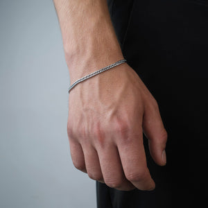 Platte Cuban armband 4mm Zilver