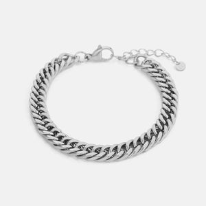 Platte Cuban armband 8mm Zilver