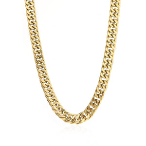 Platte Cuban ketting 10mm Goud