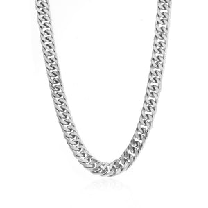 Platte Cuban ketting 10mm Zilver
