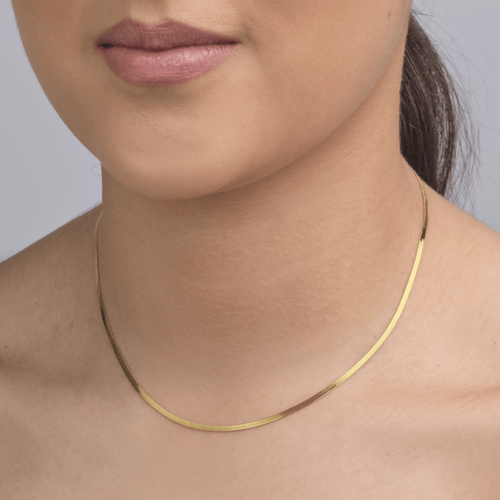 Platte ketting 2mm goud