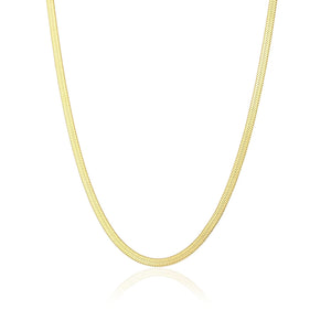 Platte ketting 3mm goud