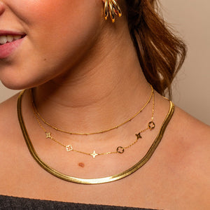 Platte ketting 6mm goud