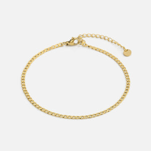 Platte schakel armband 2mm Goud