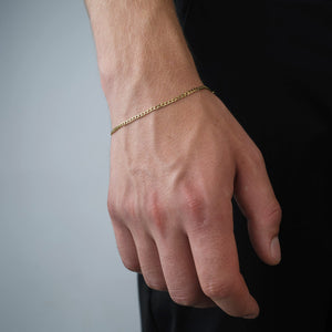 Platte schakel armband 2mm Goud