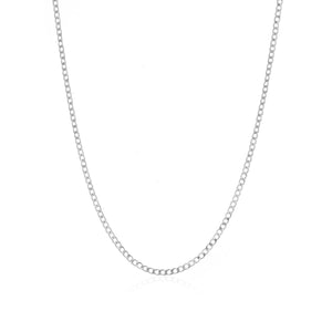 Platte schakel ketting 2mm Zilver