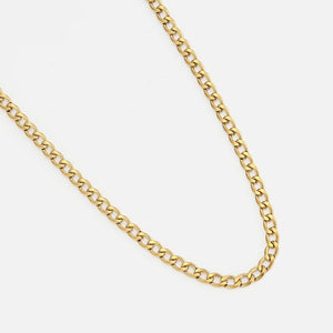 Platte schakel ketting 4mm Goud