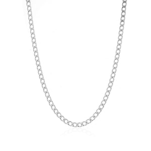 Platte schakel ketting 4mm Zilver