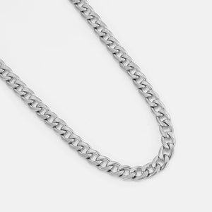Platte schakel ketting 8mm Zilver