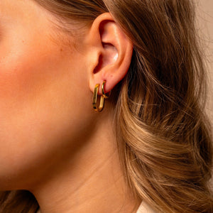 Rechthoekige oorbellen goud