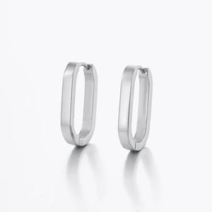 Rechthoekige oorbellen zilver