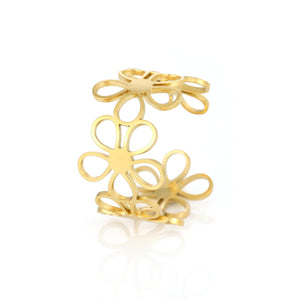 Ring connected flowers goud
