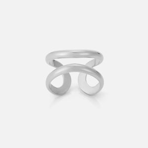 Ring dubbel gevormd zilver